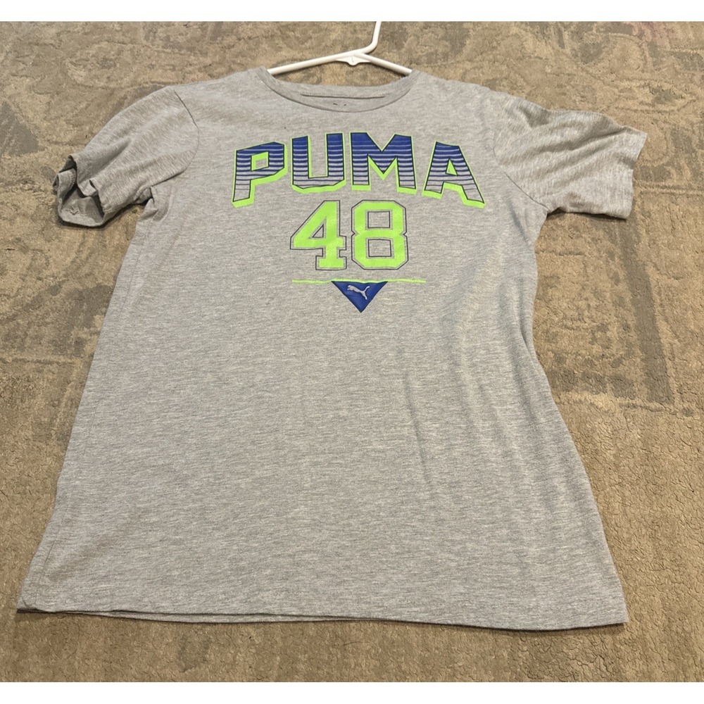 PUMA Youth Boy's short sleeve Shirt 48 Gray XL X-Large